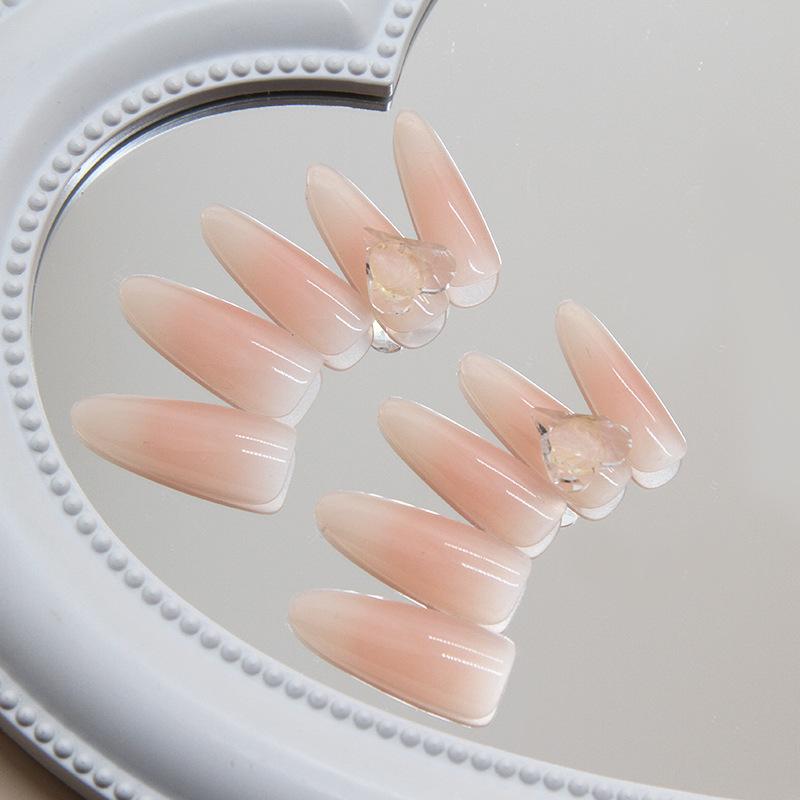 Künstliche Nägel Mandel Nail Art Tabletten Fee Nagelpflaster Simple Love Mittellange und lange Nageldiamanten 30 Stück
