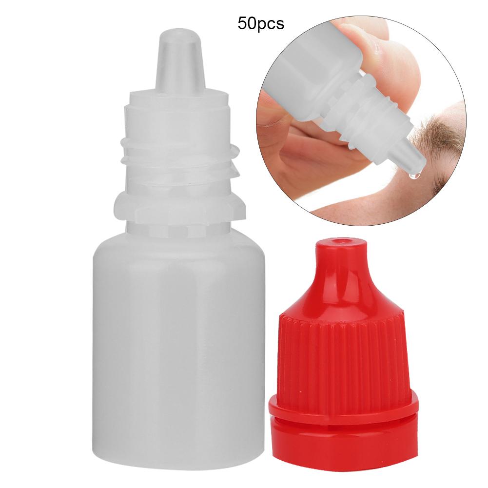 50pcs   bag 5ml Portable Empty Eye Drops Eye Liquid Dropper Bottle Small Drop BottleRed
