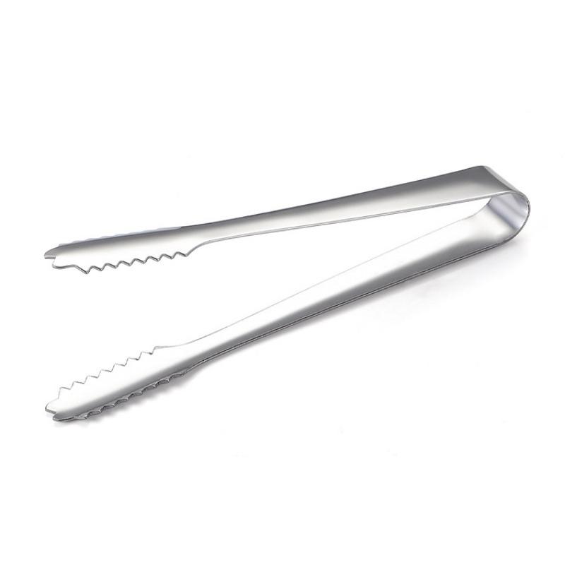Stainless Steel Food Clip Ice Non-Slip Clips Food Candy Bar Ice Cube Tongs BBQ Baking Bar Tools Household Non-Stick Clip 1pcs