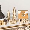 Christmas decoration, Christmas village, 10 LEDs, warm white light, 45 x 10 x 25 cm, wood decor