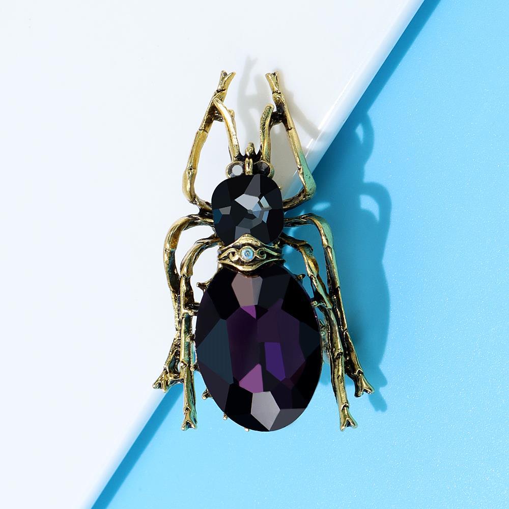 

Blucome 3 Colors Available Crystal Large Beetle Brooches for Women Fashion Vintage Bug Pin Insect Jewelry Good Gift фіолетовий