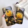 Elegant Golden Rose For Samsung A 31 32 A33 A34 35 14 A15 13 A16 25 26 50 52 53 54 55 56 70 71 72 73 Golden Glass Phone Case
