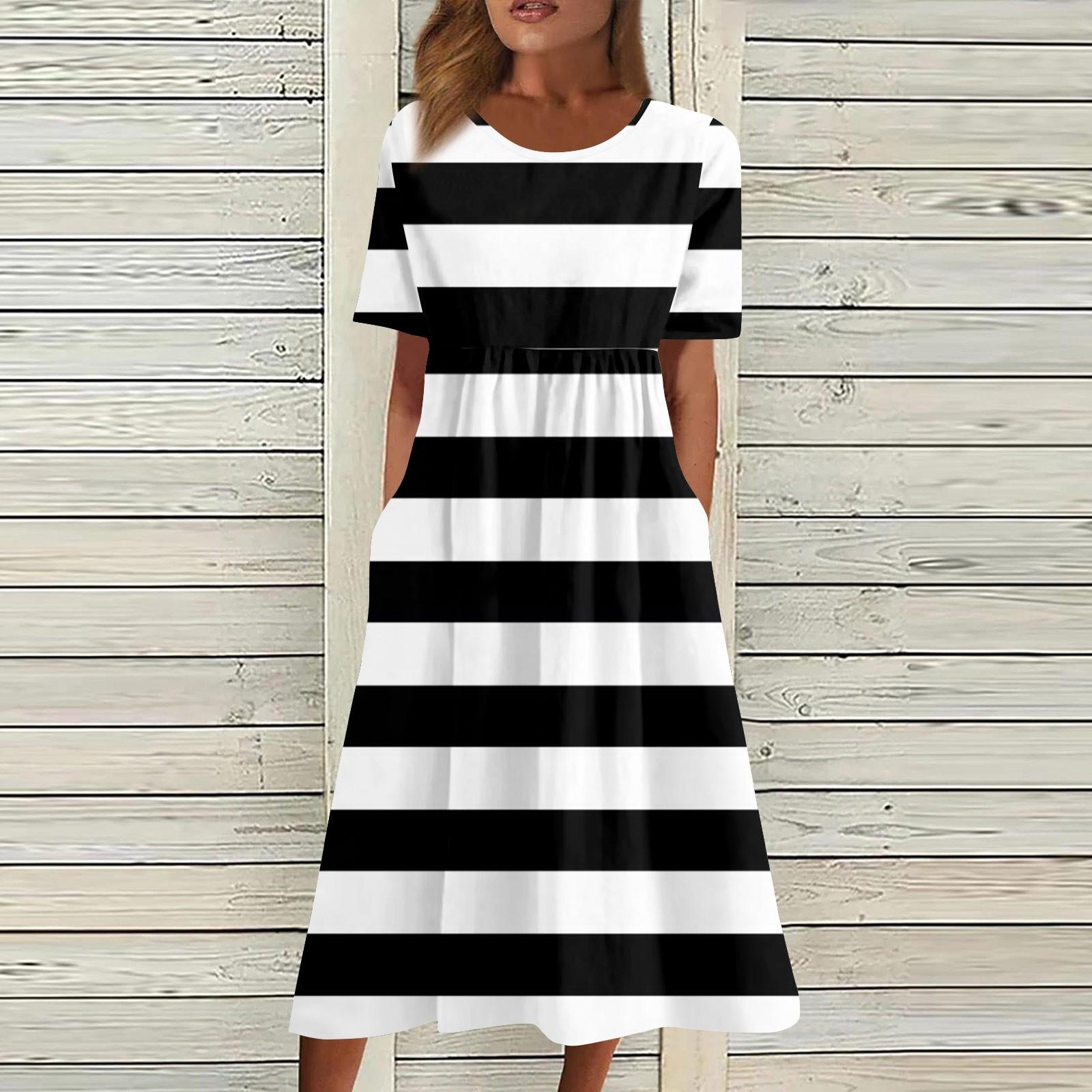 Женские повседневные платья Платья с принтом Летние платья Плиссированные свободные — фото 6