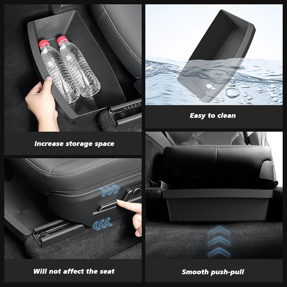 TESY For Tesla New Model Y Launch Juniper Standard Premium and Performance Front Seats Under Seat Drawer TPE Storage Box