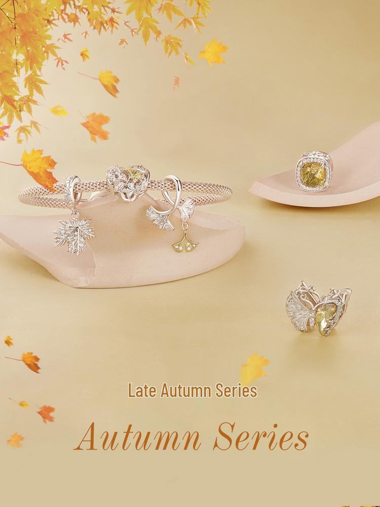 Everle Late Autumn Ginkgo & Maple Leaf Beaded DIY Bracelet Accessories