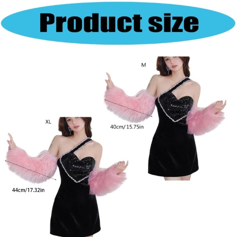 Flauschige Plüsch-Armstulpen 2000er Jahre Stil Modeaccessoire Warme Bündchen Armabdeckungen Für Damen Teenager Musikfestival Mottoparty