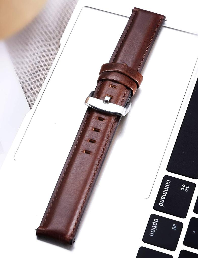 BINLUN Leather Watch Quick Genuine Leather Watch Band for Men and Replacement Leather Watch 3 Colors Includes Adjustment Tool Strap, Release, Women,
