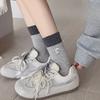 Female Embroidered Puppy Mid-calf Socks for Autumn and Winter, Sweet and Loose Postpartum Socks, Cartoon Socks