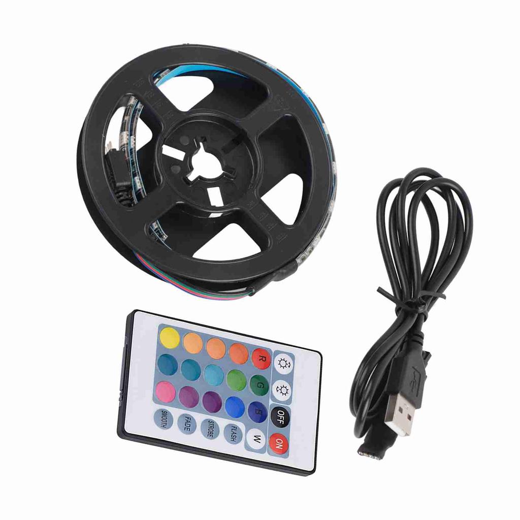 1.09yd 120 Degrees  USB RGB LED Strip Waterproof Flash Lights Remote USB LED with 24‑key Remote Control