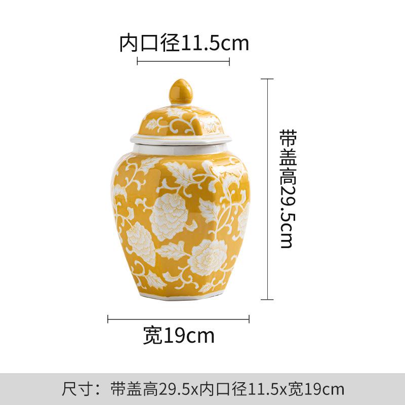 Retro achteckiges Glas glasierte Keramikvase Heimdekoration Dekoration kreatives Heimdekor Zubehör Vase Kaffee Süßigkeiten Aufbewahrungsglas