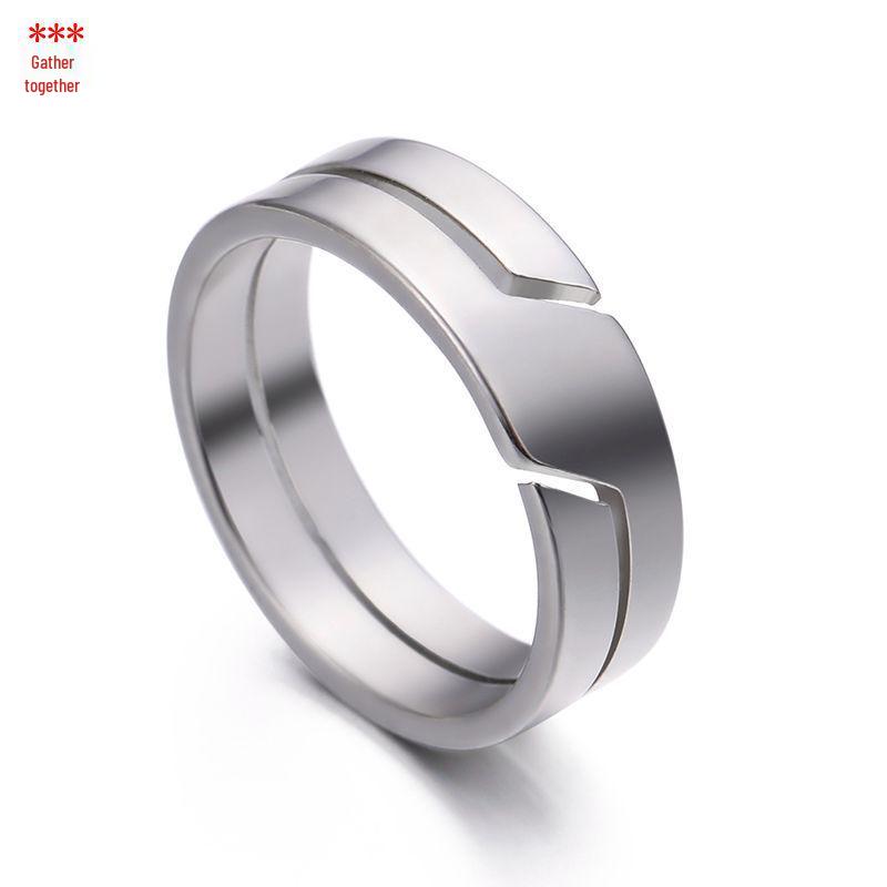 Diamond Inlaid Stainless Steel Couple Rings: European American Fashion Titanium Finger Jewelry