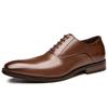 Leather Shoes Men's Leather New Gentleman Dress Leather Shoes Youth Casual Wooden Root Oxford Single Shoes