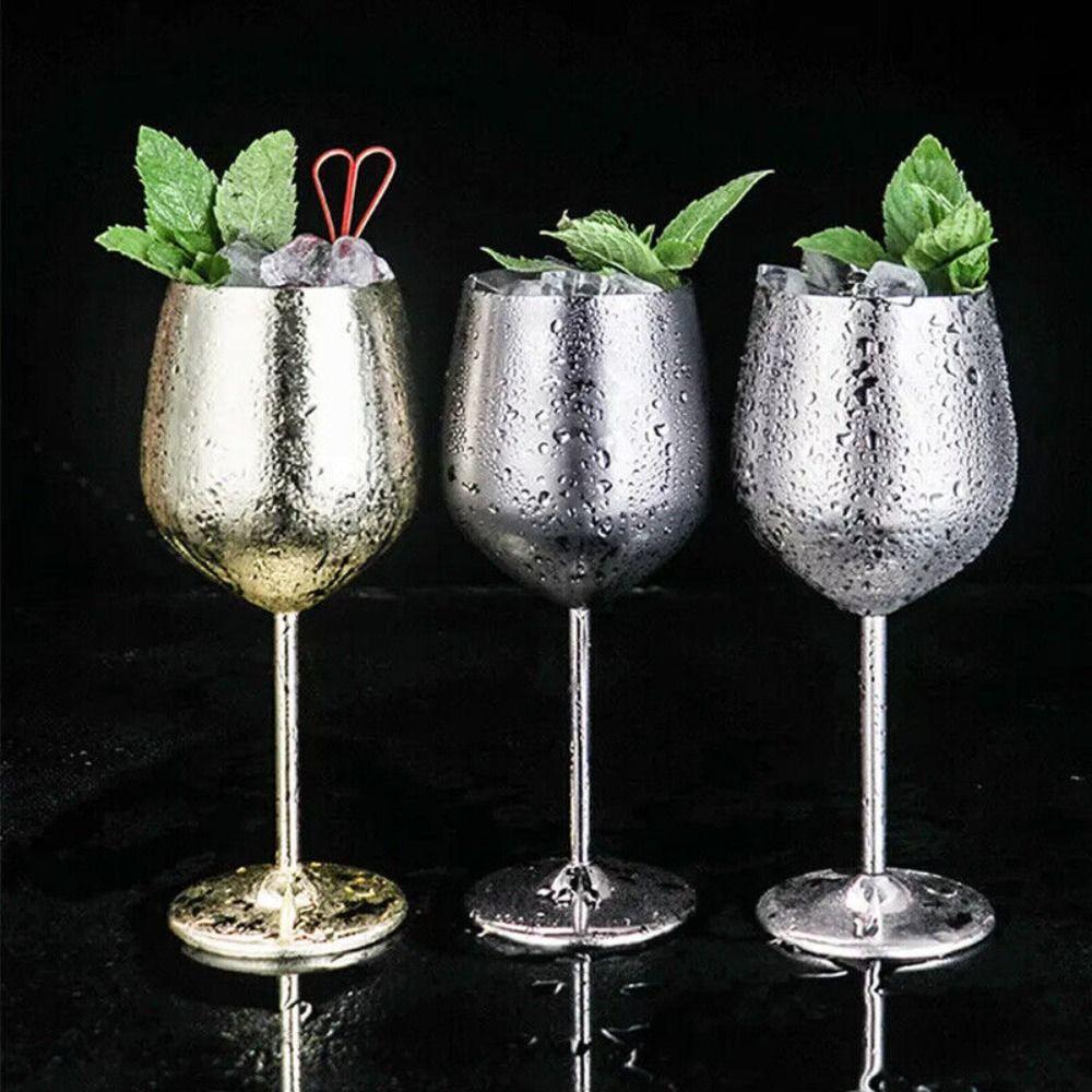 Metal Champagne Cup Stainless Steel Red Wine Goblet European Style Bar Cocktail Cup