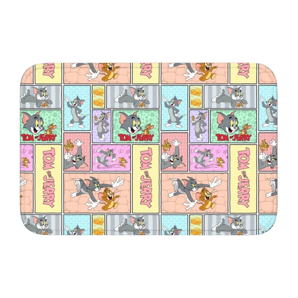Custom  Cat And Mouse Doormat Anti-Slip Entrance Welcome Kitchen Bath Floor Door Mat  Toilet Living Room Carpet Rug