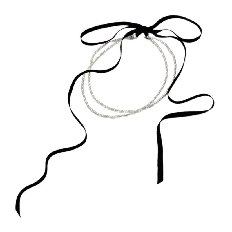 Double Layer Necklace Modern Beads Necklace Neck Jewelry for Fashionable Outfit 1