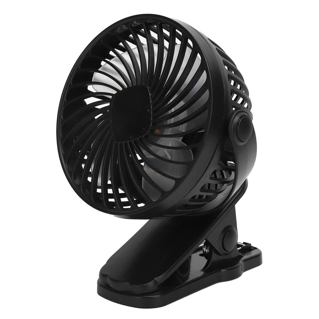 W‑06 Mini Wentylator USB Przenośny Biurkowy Akumulatorowy Niski Poziom Hałasu Ręczny Elektryczny Wentylator z Klipsem Czarny