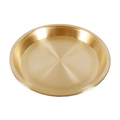 European Style Brass Tray Dinnerware Decorative Round Steak