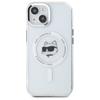 Karl Lagerfeld Klhmp15Shlschh Iphone 15  6.1 Biały/White Hardcase Iml Metal Choupette Head Magsafe