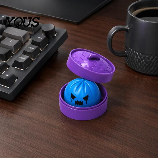 Gedämpftes Brötchen Stressabbau Spielzeug Knödel Quetsche mit Lila Dampfgarer, Gruselige Entspannungskugel für Halloween, Home Office Fidget TPR Sensorisch