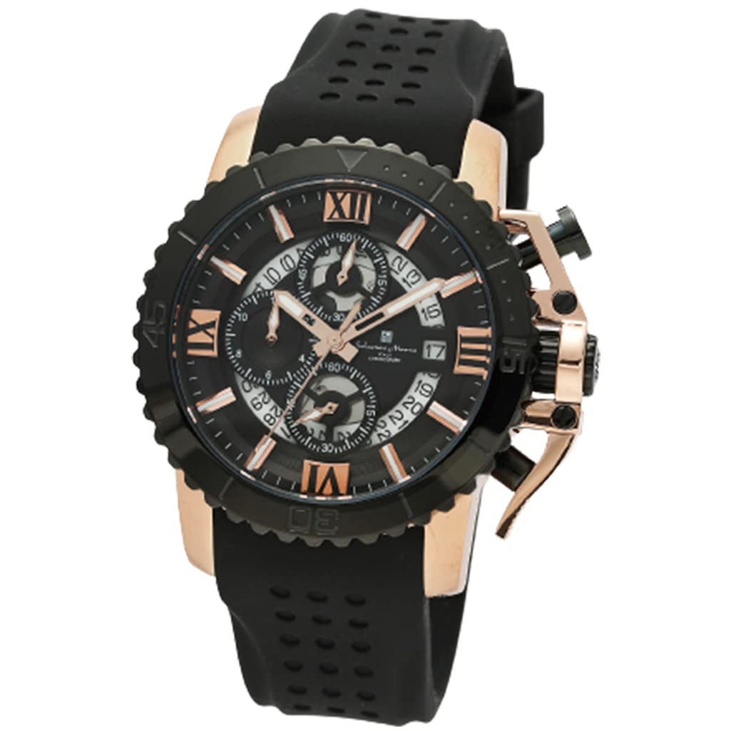 

Genuine Salvatore Marra Watch Salvatore Mara Chronograph Rubber Strap Watch PGBKBK SM21103-PGBKBK Men s [Item]