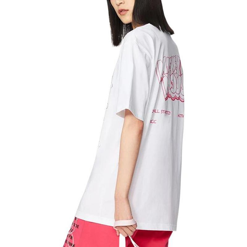Li-Ning Cartoon-Print Rundhals Kurzarm T-Shirt Unisex Oberteile Weiß AHSS947-3