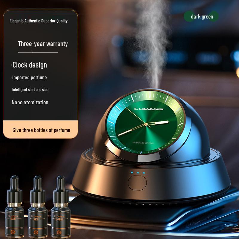Продвинутый аромадиффузор-часы для автомобиля: Стойкий аромат и свет для интерьера