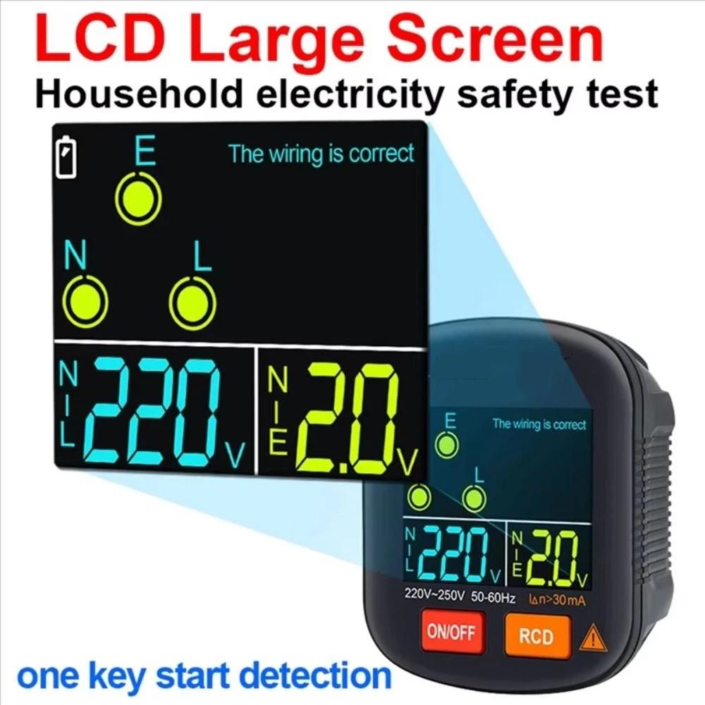 Ground Zero Line Socket Detector Digital Smart Digital Outlet Checking Tool Socket Tester  EU Plug