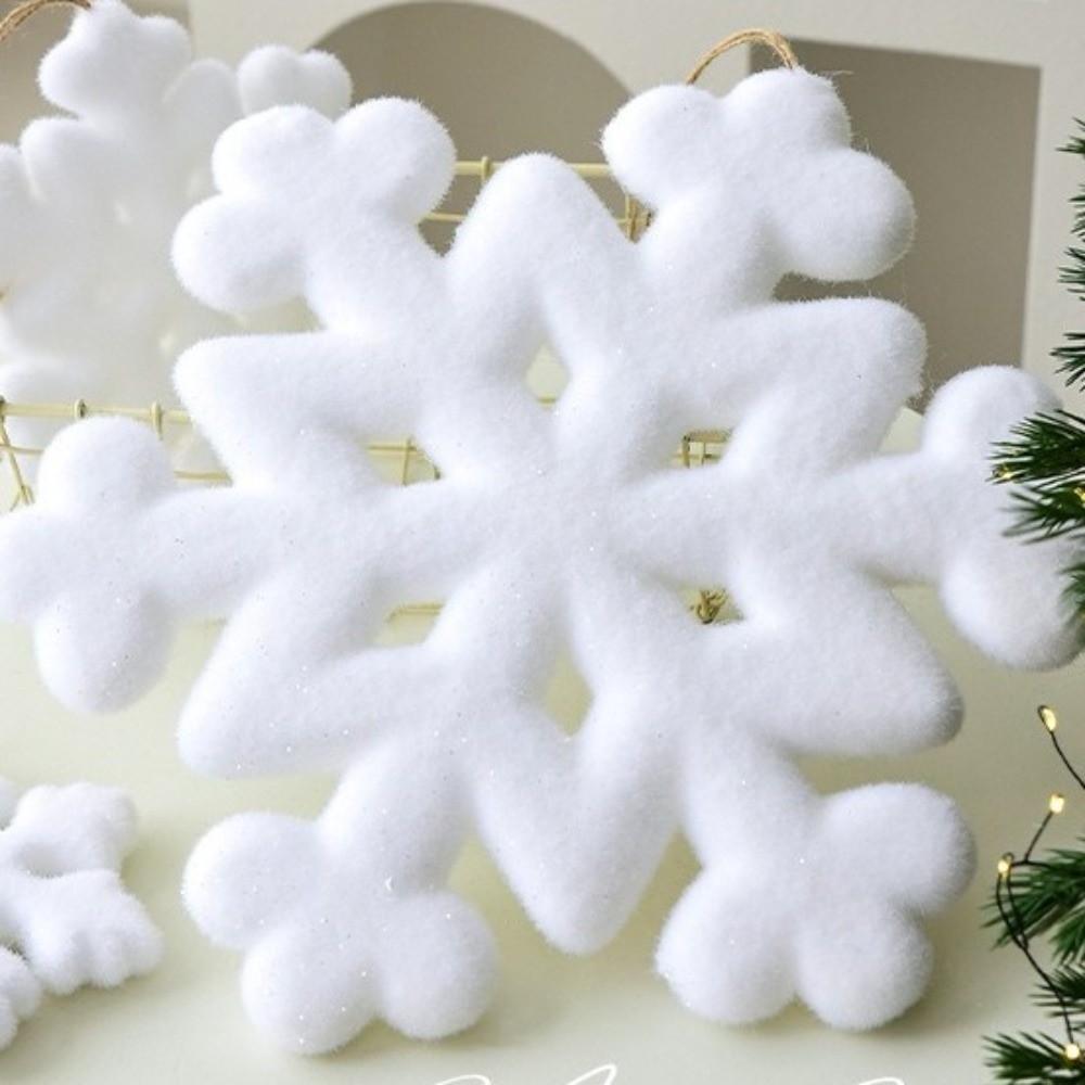 Simulation Christmas Snowflake Pendant White Artificial Christmas Snowflake  Christmas Season