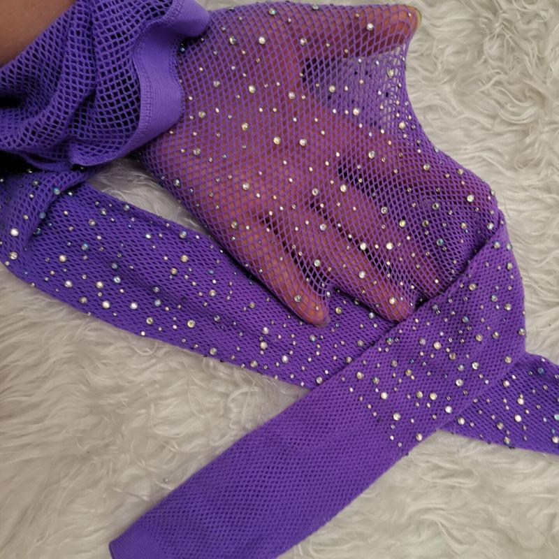 Rhinestone Pantyhose Women Lingerie Sexy Lace Mesh Fishnet Stockings Women Tights Diamond Shiny Nightclub Pantyhose Tights Women