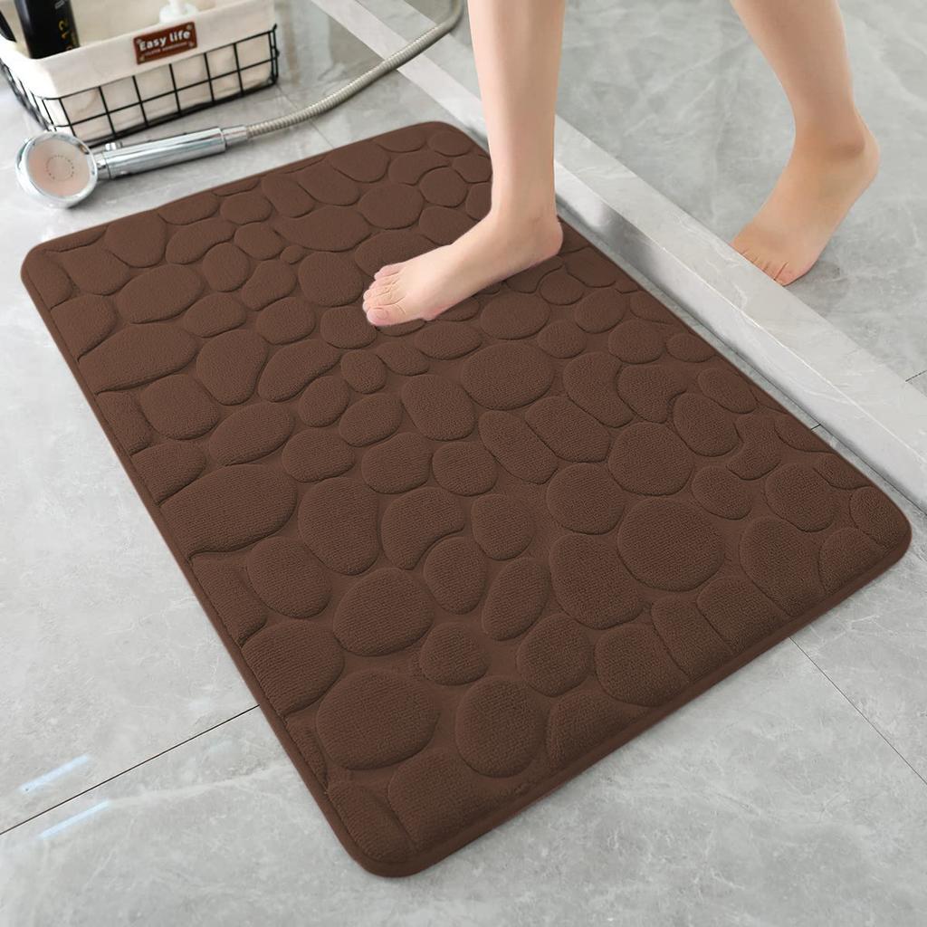 Oval Stone Floor Mat Memory Cotton Toilet Bathroom Absorbent Door Mat Non-slip Mat Carpet