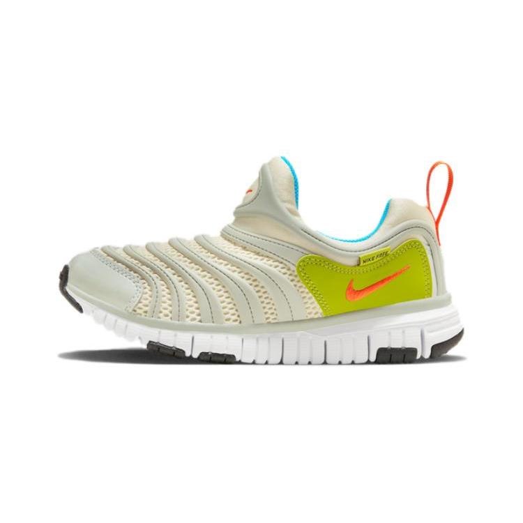 

Nike Dynamo Free PS Caterpillar Cushioning Low top Kids Lifestyle Shoes Silver Green Pre school FN3690-180 33.5