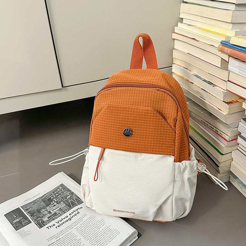 Niche Fresh Contrasting Color Backpack Women's New Casual Versatile Multi-functional Breast Bag Trendy Small Backpack