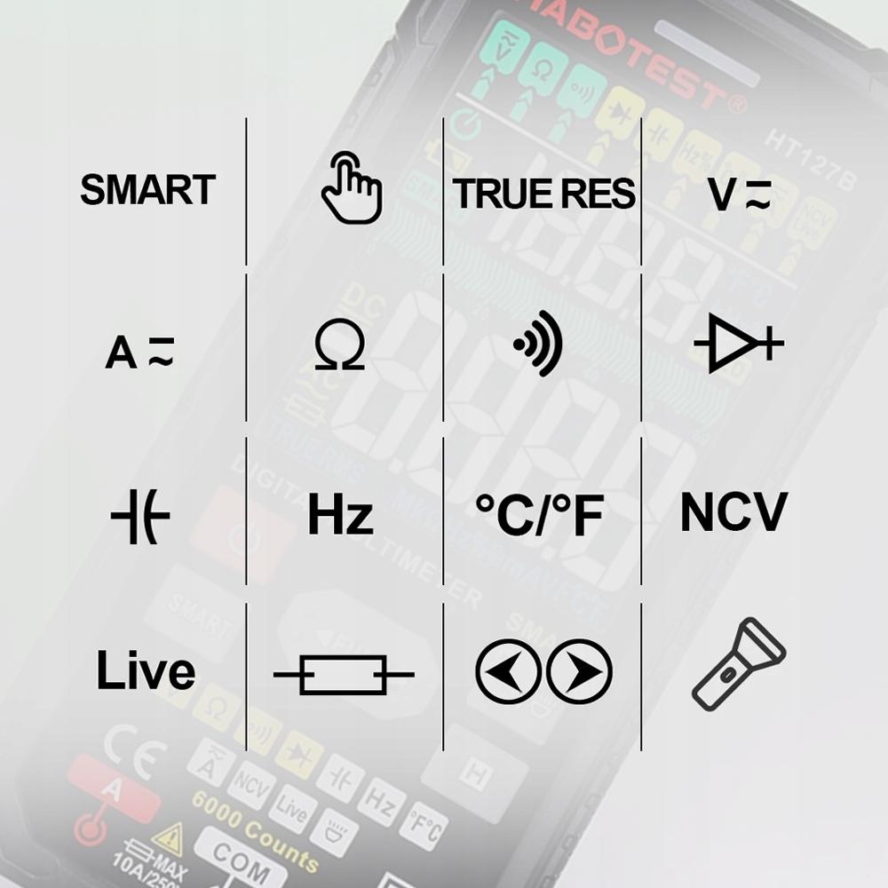 Digital Universal Multimeter True Rms Ncv Thermocouple Cables Case Batteries