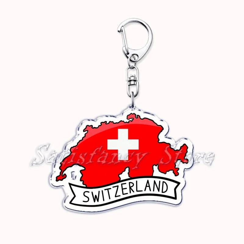 France Scotland Country Maps with Name Acrylic Keychains Keyring for Accessories Bag Pendant Key Chain Ring Jewelry Friend Gifts