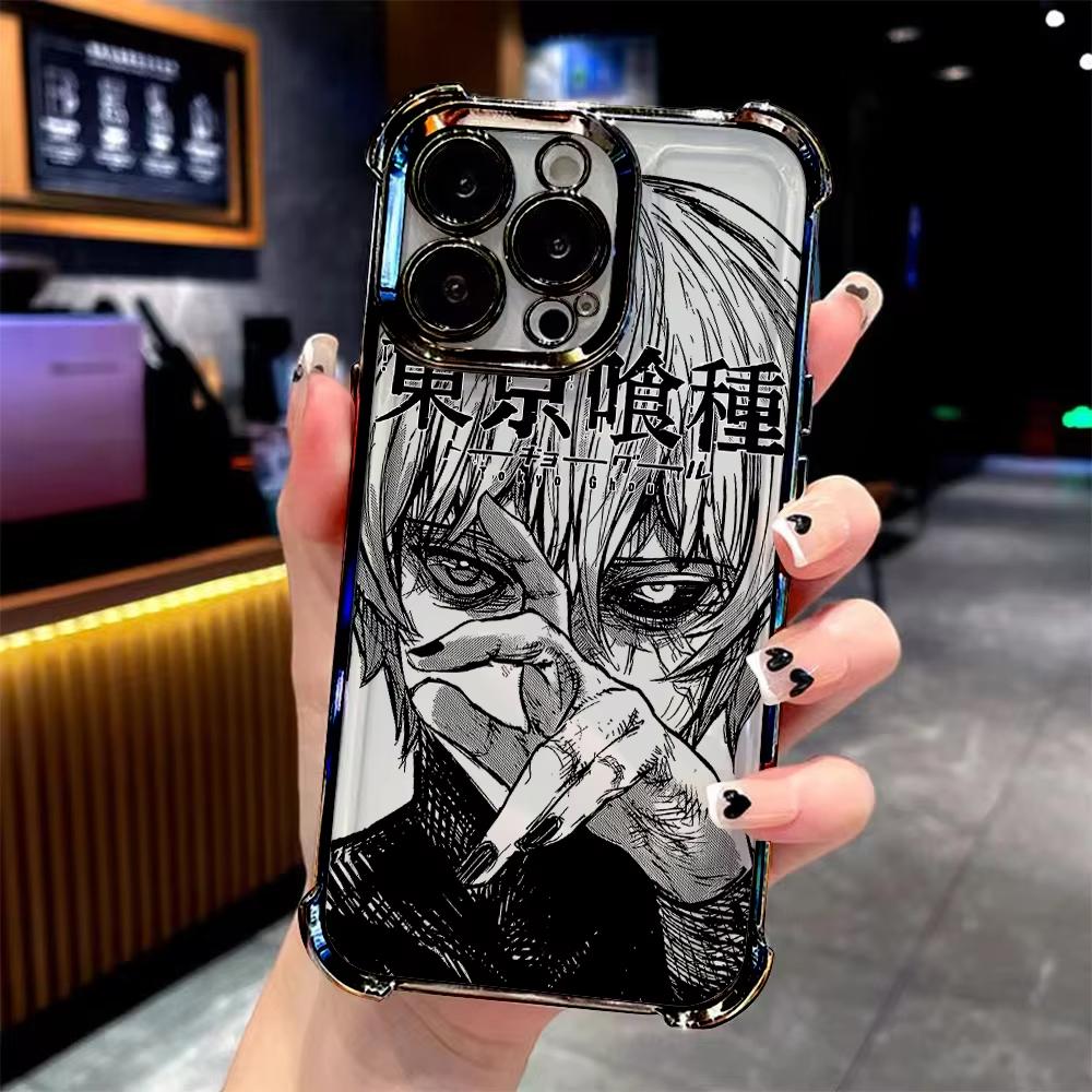 Anime Tokyo Ghoul Plating Phone Case For iPhone 17 Air 16 E 15 14 13 12 11 Pro Max Plus Mini SE 2020 2022 Anti-Fall Airabag