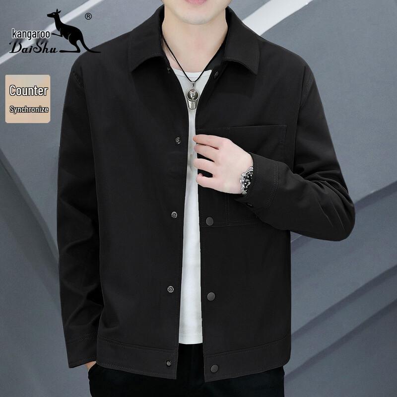 DAISHU Men s Classic Twill Casual Jacket XL
