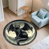 Winged Black Cat,Round Area Rug,Carpet Rug for Living Room Bedroom Sofa Playroom Decor,Non-slip Floor Mat