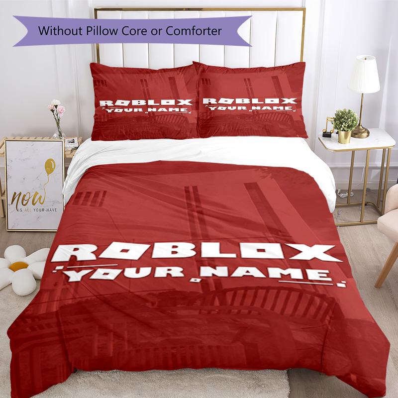 Roblox Customizable Name Bed Sheet Set Design for Study room Machine Washable Custom Room Decor Birthday/Christmas GiftSpiritual Gift