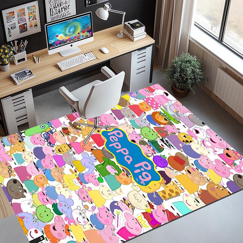 Peppa Pig Pattern Rug, Indoor/Outdoor Mat, for Picnic, Gameroom, Bedroom, Office, Living Room, Home Decor Carpet, Birthday Gift