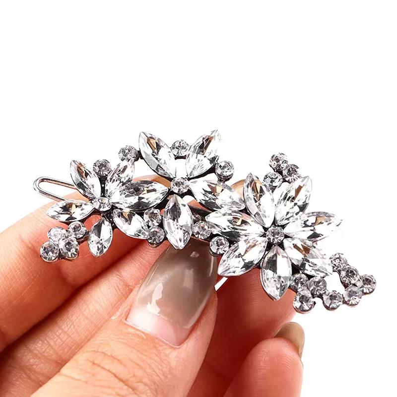 2pc Minimalist Rhinestone Crystal Women's Hair Clip Bride Hair Accessories Banquet Daily Versatile Girls Sweet Jewelry Hair Comb