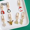 Christmas Party Keychain Cartoon Keychain, Enamel Santa Snowman Elk Snowflake Bag Charm, Holiday Decoration Xmas Theme Pendant for Backpacks Handbags