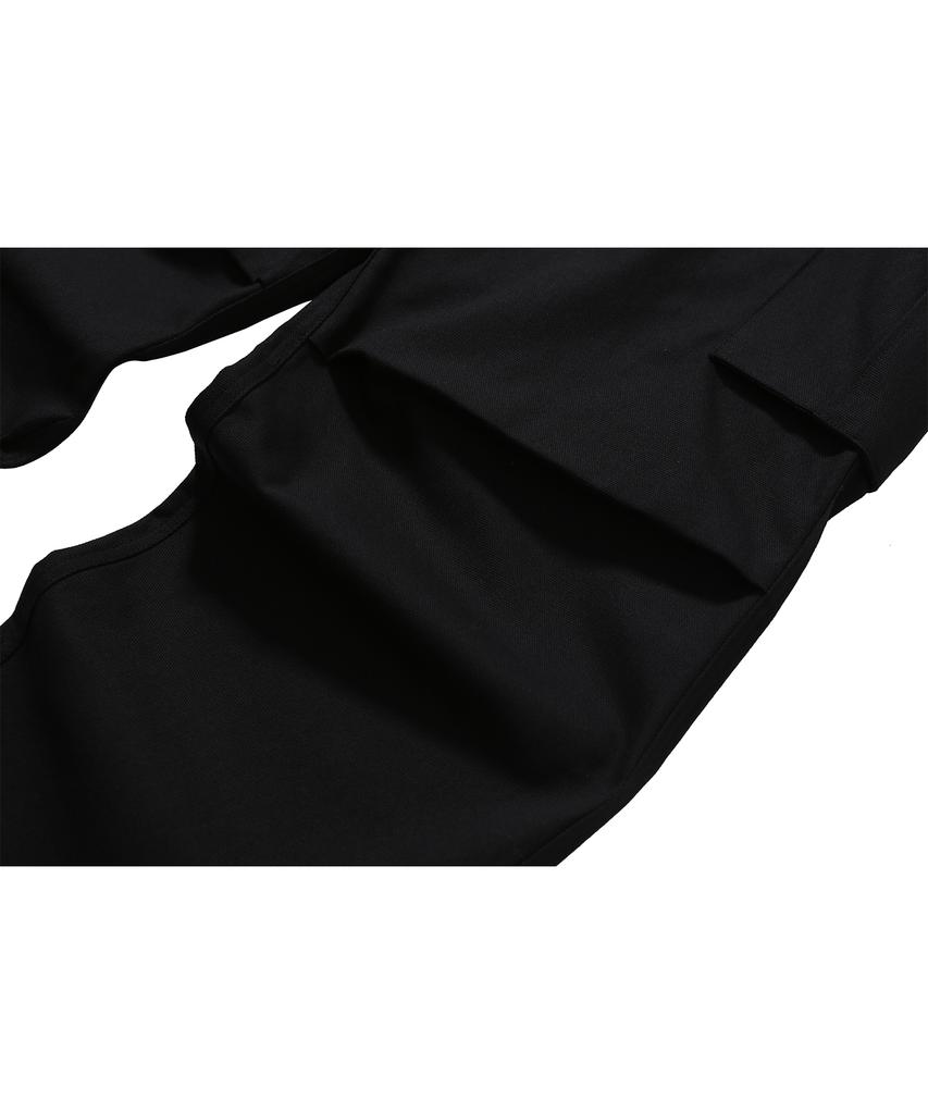 Tibioeseu Leather Detail Cargo Pants Black