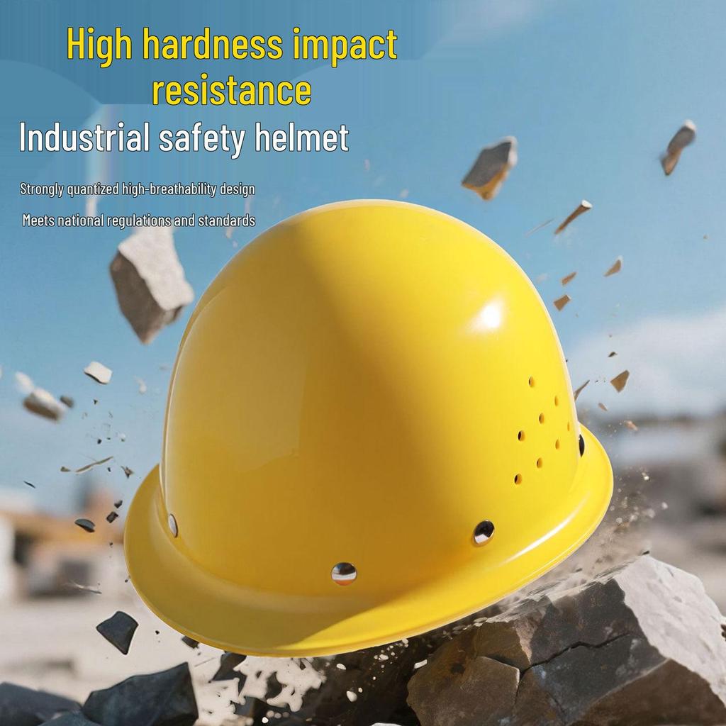 Iron Head Kung Fu Breathable Anti-Smash Safety Helmet with Steel Nail and Printed Logo for Construction Site.