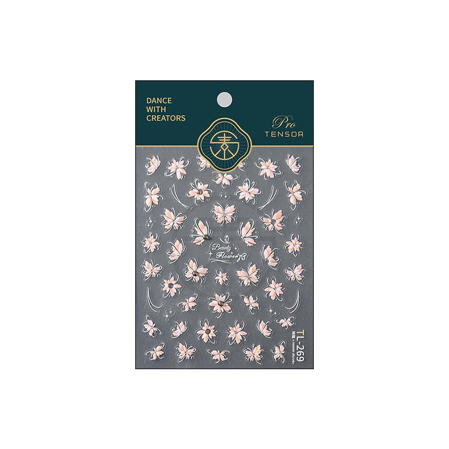 TENSOR Frosted Self-Adhesive Nail Stickers with Rhinestones (TL-269) - Hot Stamping Series