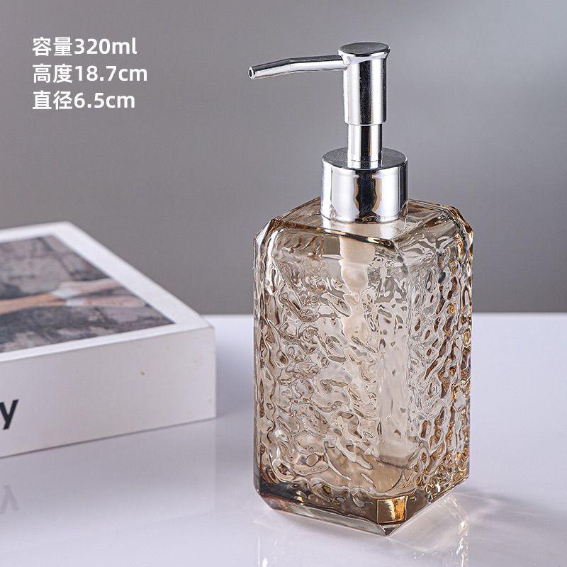 Luxury glass hand soap dispenser - press-type cosmetic refillable bottle for facial cleanser, shower gel, and other liquids