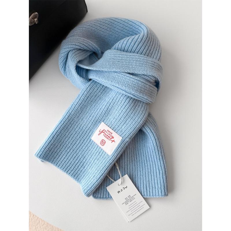 Australian Pure Wool Scarf Women's Autumn and Winter Atmosphere Versatile Warm Knitted Scarf