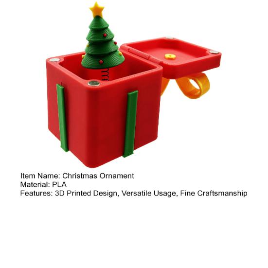 3D Printed Christmas Ornament Child-Safe Holiday Decor Stress Relief Toy Christmas Themed Event Decoration
