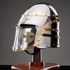 Medieval Crusader Great Knight Templar Helmet Steel and Brass Full Face Armor Handmade Gothic Helmet Cosplay LARP Ready