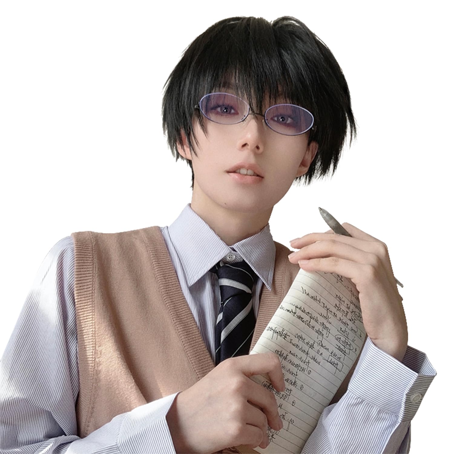 

Peacoco Everyday Small Heat Bright Black Net Included Men s Wig, Short, Natural, Easy, Handsome, Cosplay, Makeover, Wear, Unisex, Face, Resistant,