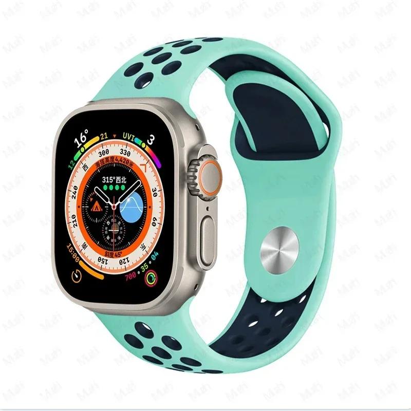 Sportarmbänder für Apple Watch Series 10 42mm 46mm Armband ultra 2 49mm 40mm-44mm 45mm 41mm Silikonarmband iwatch 10 9 8 7 6 SE 5 4 3